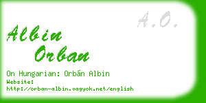 albin orban business card